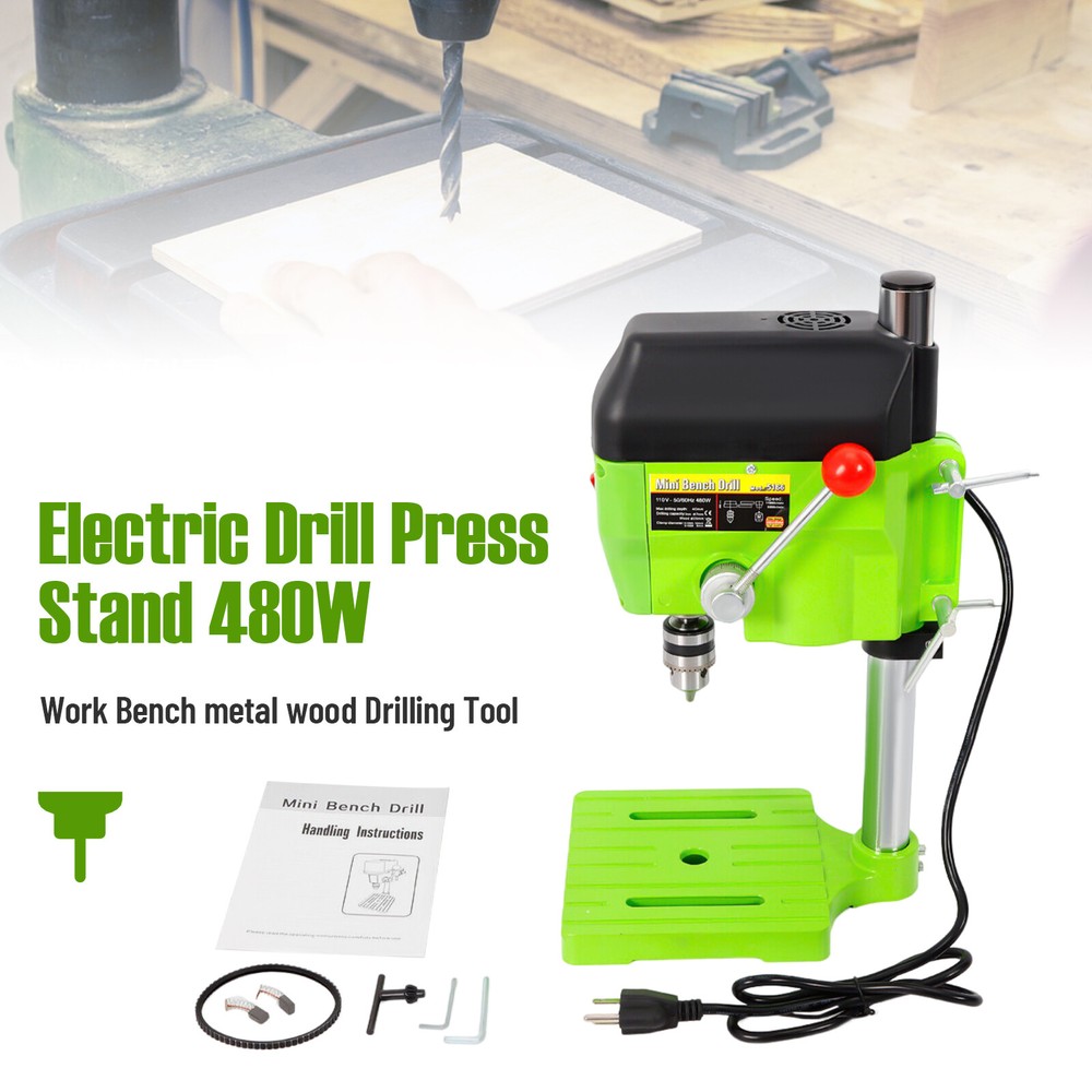 Mini Drill Press Bench Compact Small electric Drilling Machine Work 110V 480W