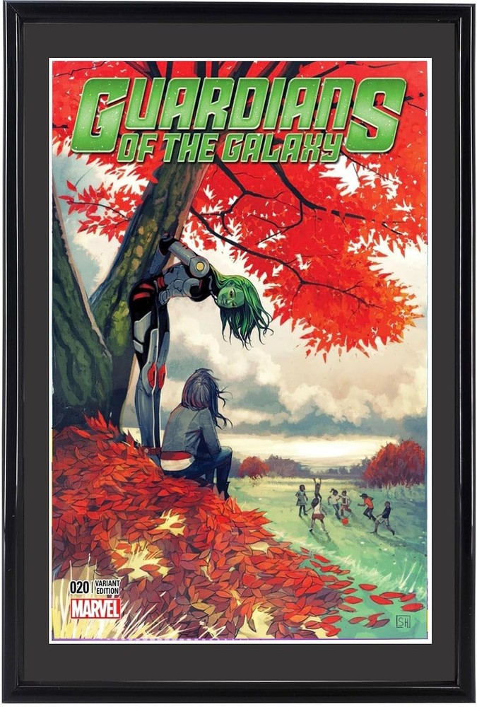 Stylish Black Comic Book Frames with UV Protection - 8 Pack Display Solution