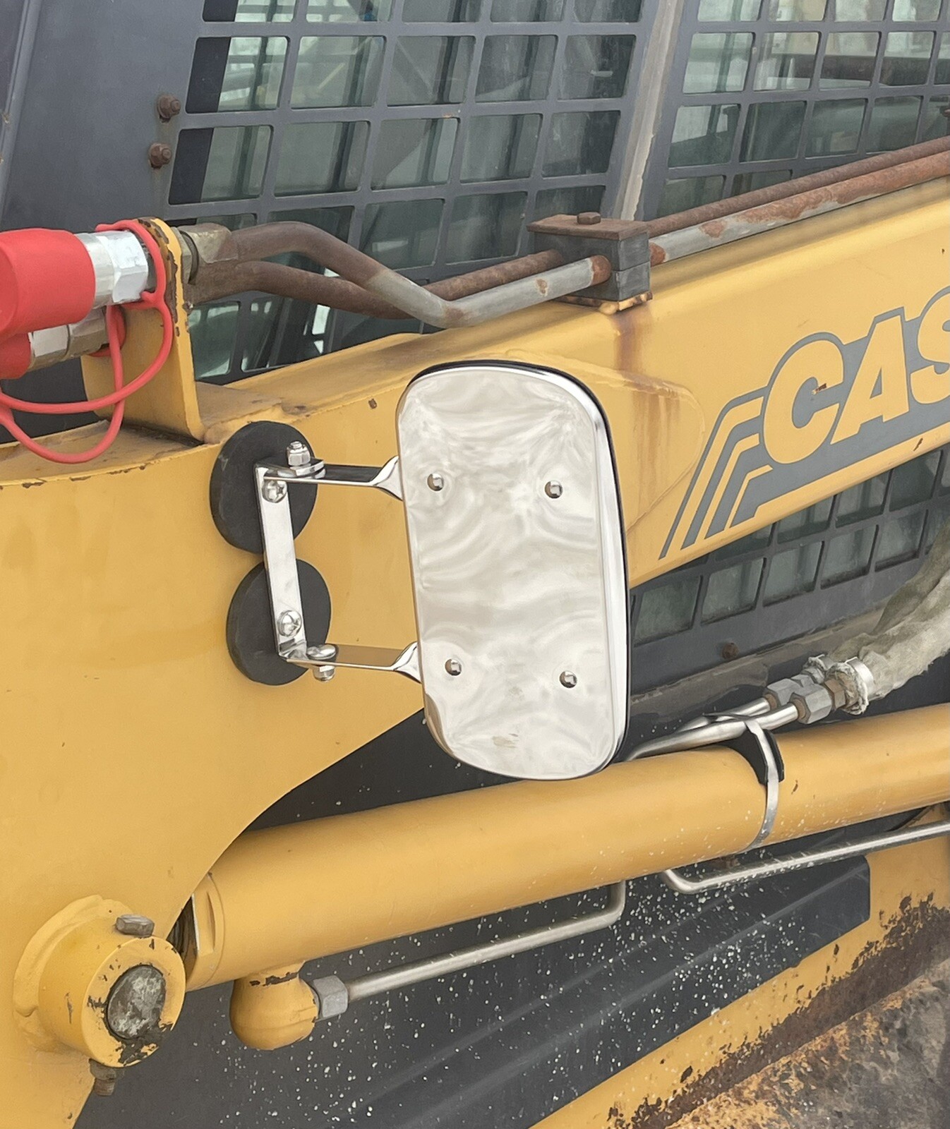 PREMIUM MAGNET MIRRORS Tractor/Skidsteer RUBBER COATED STAINLESS STEEL! kubota