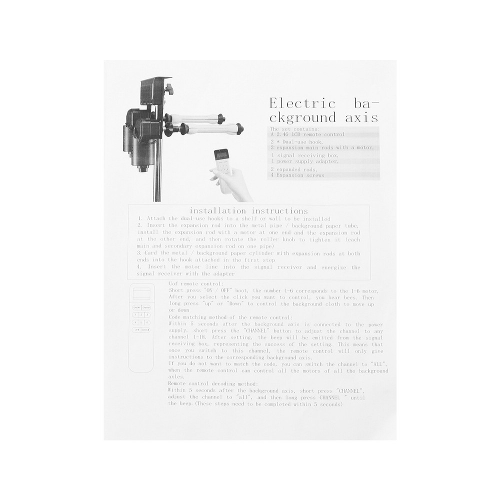 Photography Backdrop Roller System Motorized Electric Background Support System