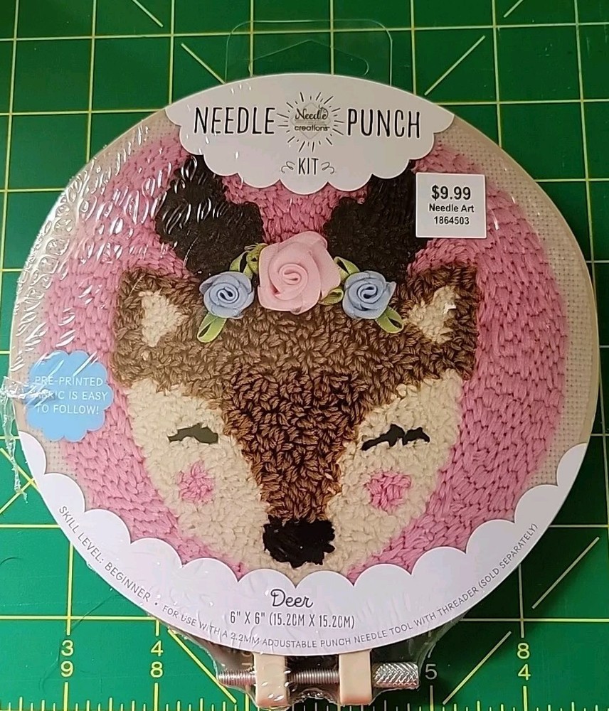Needle Punch Kit - 6" x 6" Easy to Follow " Deer " Pattern