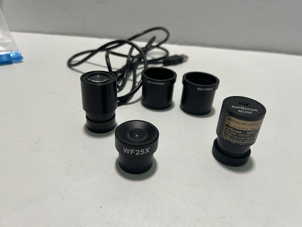 Amscope Microscope Md35 Eyepiece Wf25x Wf10x