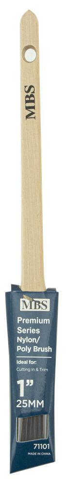 1" Angle Brush, Premium Series, Thin Wood Handle