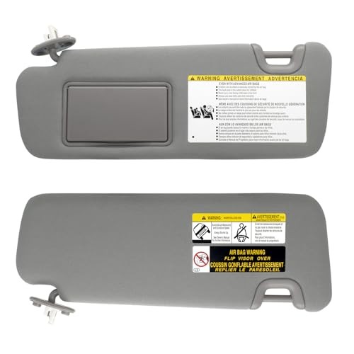 Driver Left Side Sun Visor Replacement Compatible with Toyota Gray(Left Driver)