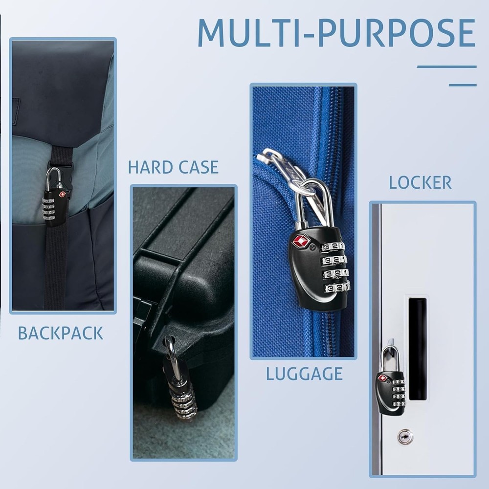 Compact 2-Pack TSA Approved Locks - Durable Security for Travel and Gun Cases