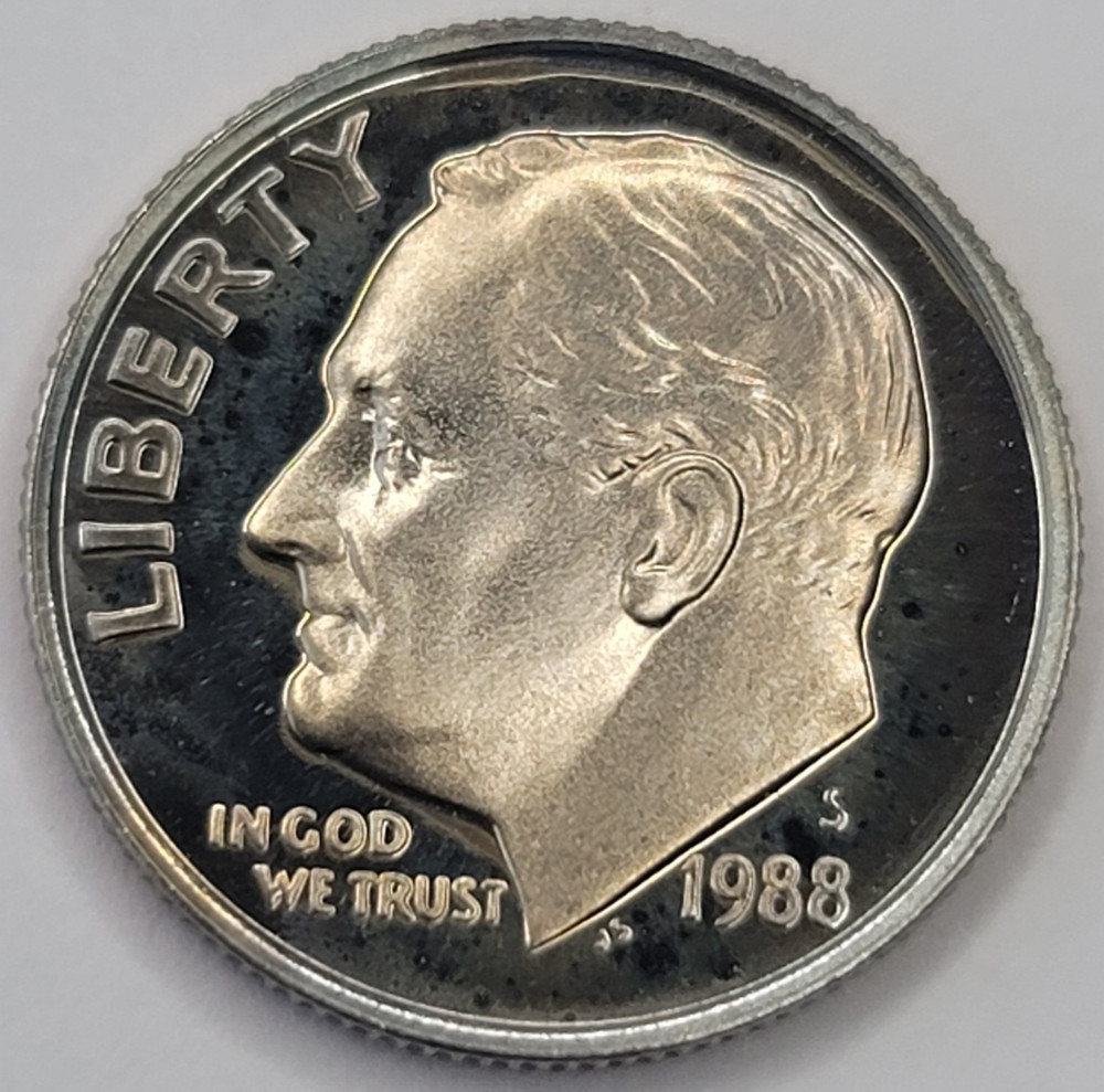1988 S Gem Proof DCAM Roosevelt Dime