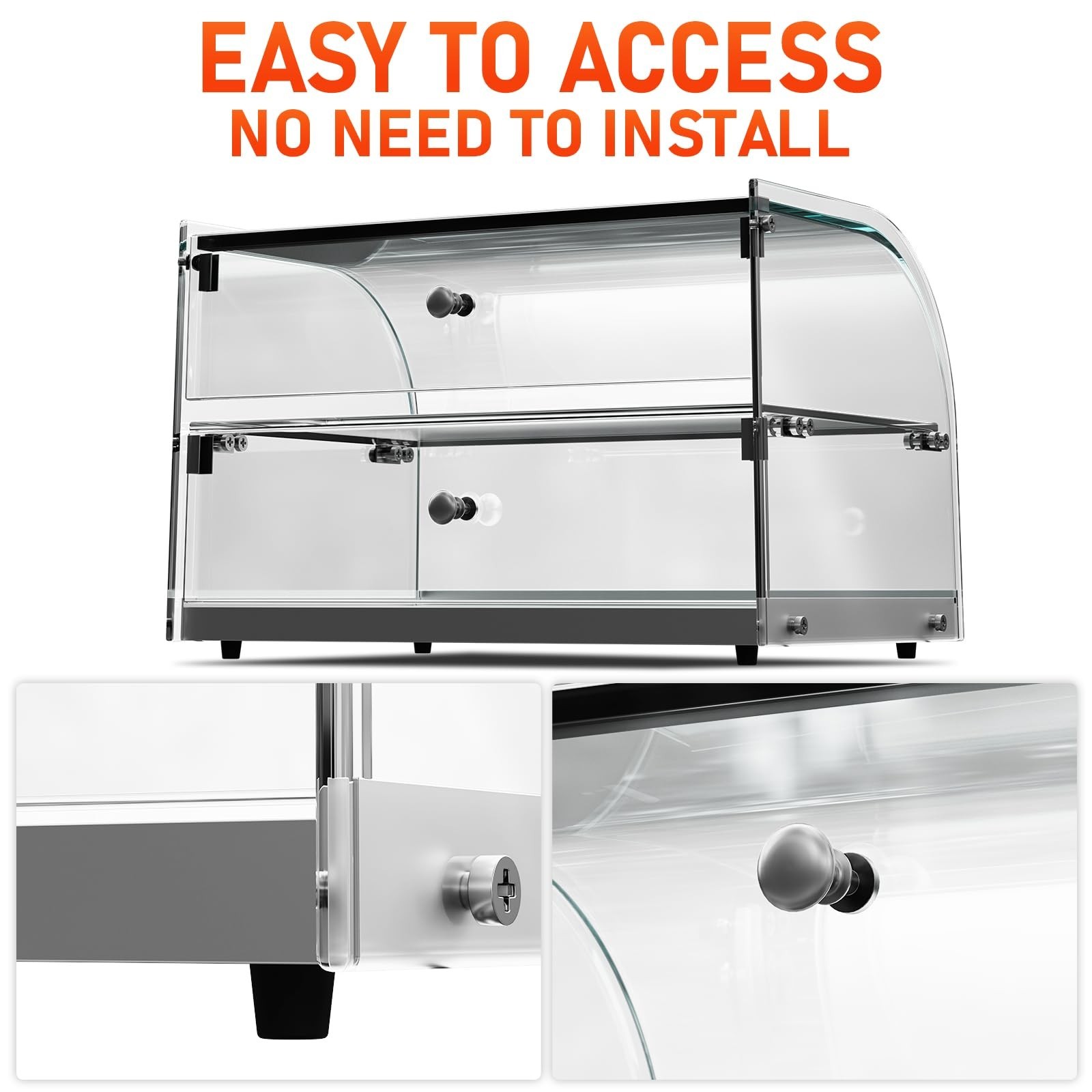 1.59 Cu.ft Malphi Large Pastry Display Case Countertop | Commercial Bakery Di...