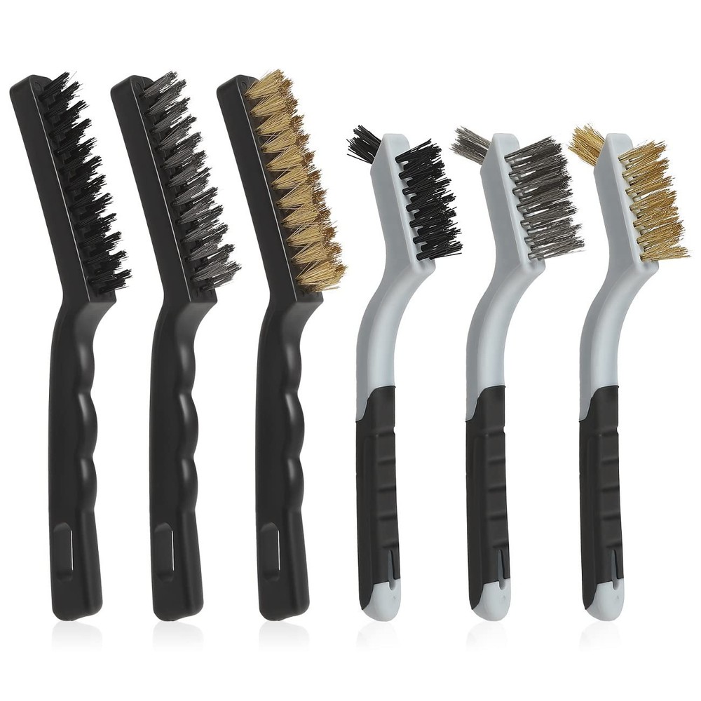 VASTOOLS Wire Brushes Cleaning Set 6Pc, 9" and 7", for black