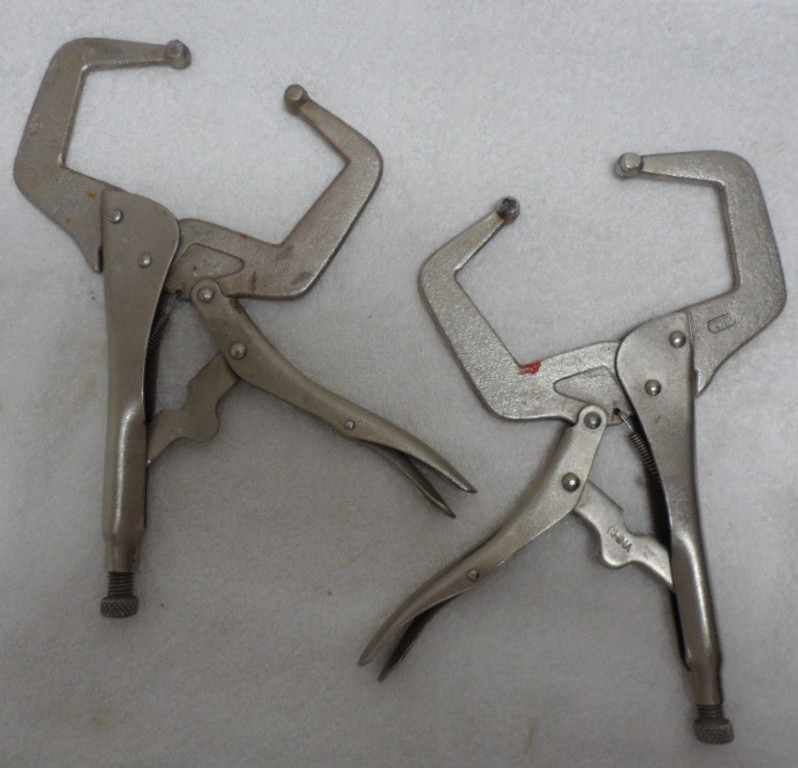 2 -   Locking Pliers 11" Welding Plain Head Locking C Clamps