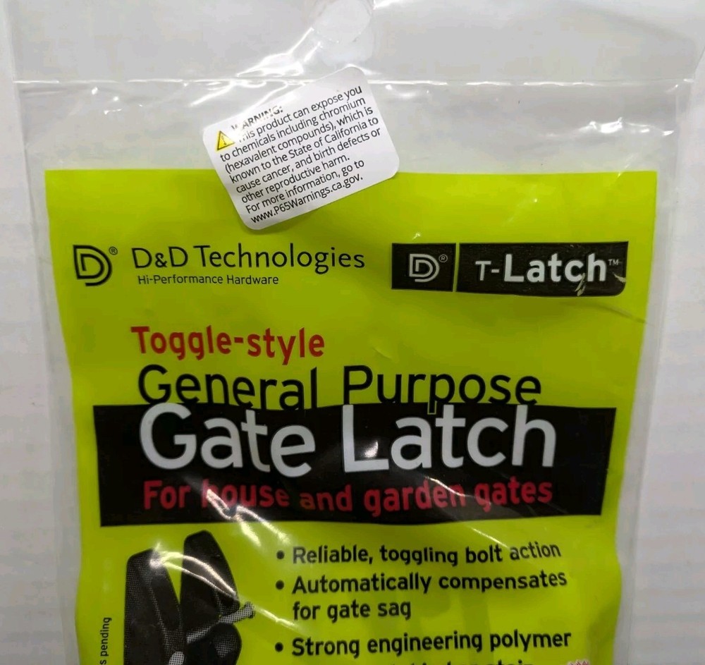 Gate Latch D & D Technologies T-Latch General Purpose TL01 Toggle Lock Black NEW