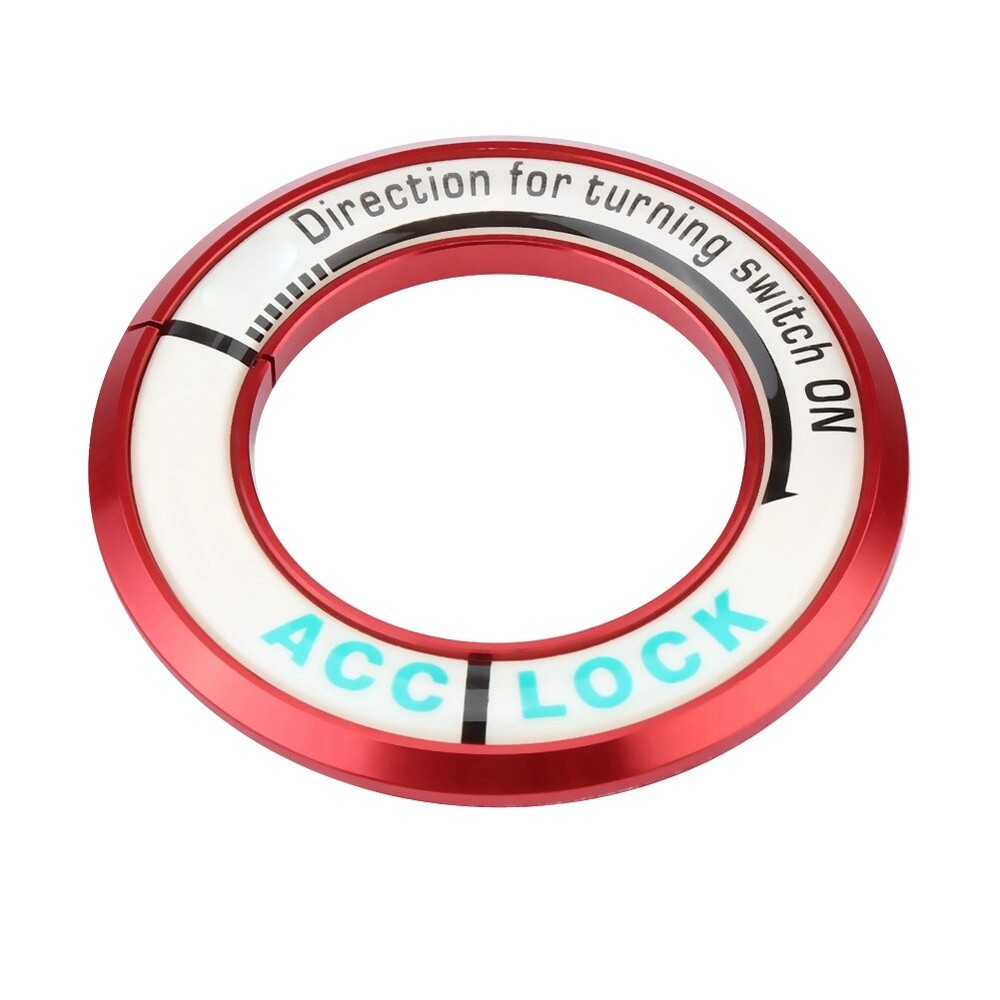 (Red)Car Ignition Switch Ignition Key Switch Ring Glow In Dark Ignition Keyhole
