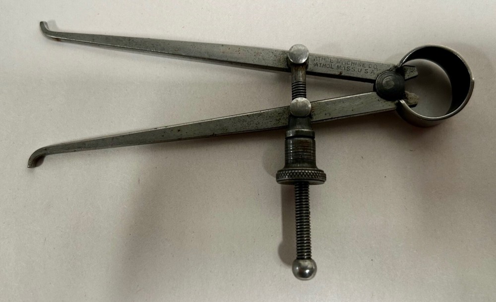 Vtg Machinist Athol Machine  Inside Spring Joint Flat Leg Divider Caliper (A4)