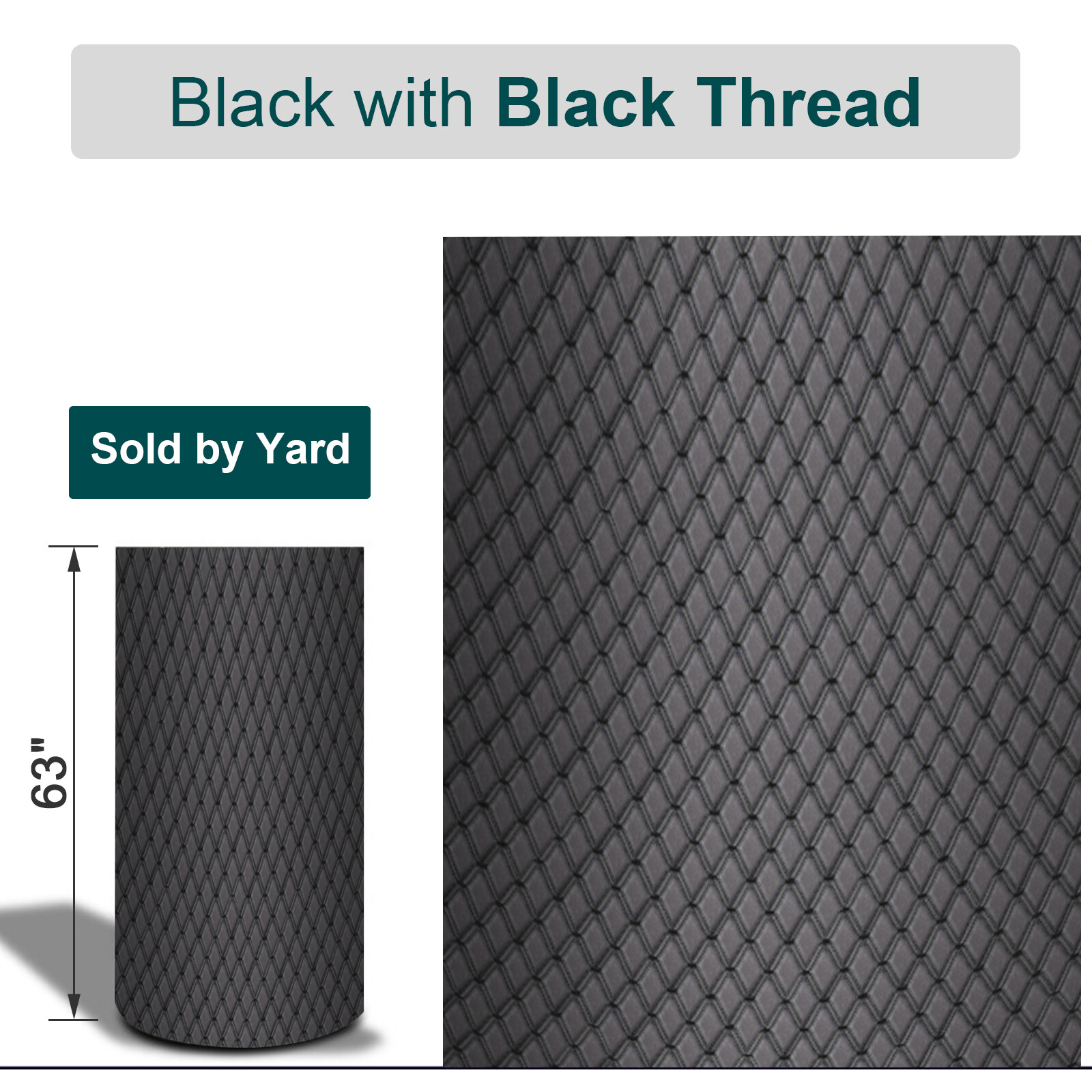 63" Quilted Faux Leather Fabric Foam Backed Car Headliner Upholstery By Yard