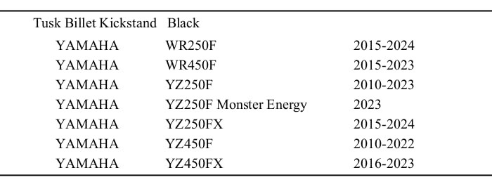 Tusk Billet Kickstand Black fits Yamaha YZ250F 2010-2023/YZ450F 2010-2024