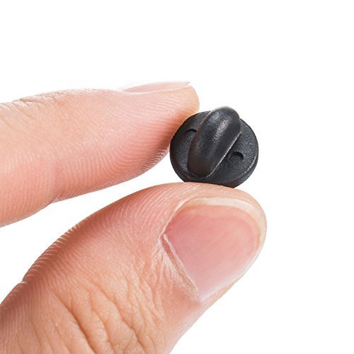 eBoot PVC Rubber Pin Backs, Black (100)