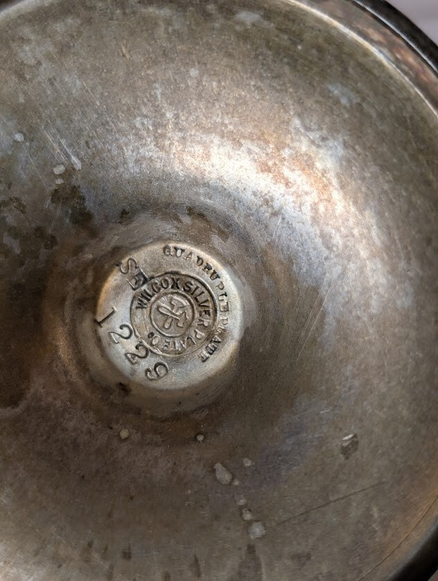 Vintage Etched✅ Wilcox #1229 Silver Plated Wine Goblet Cup