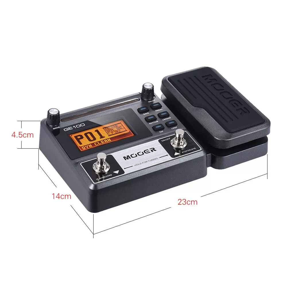 MOOER GE100 Guitar Multi-Effects Pedal Processor Tap Tempo Tuning Function J9F2