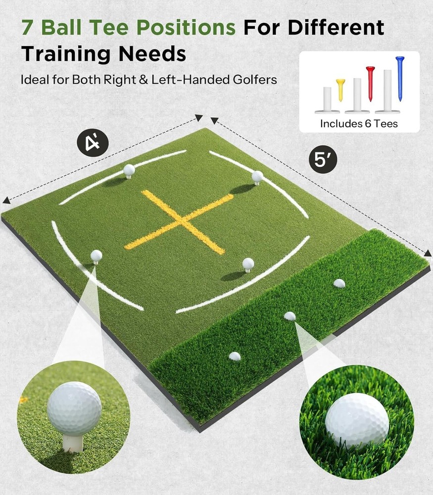 5 x 5 Golf Hitting Mat | Turf for Realistic Practice Experience