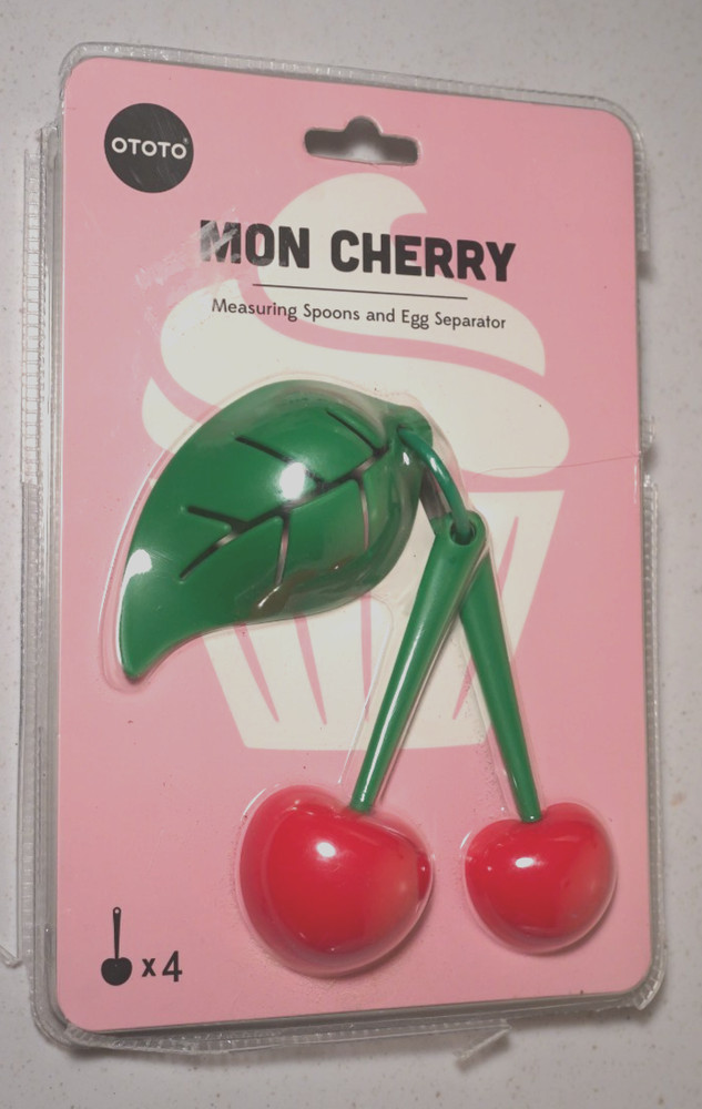 Mon Cherry Measuring Spoons and Egg Separator Set Slightly Damaged Packaging
