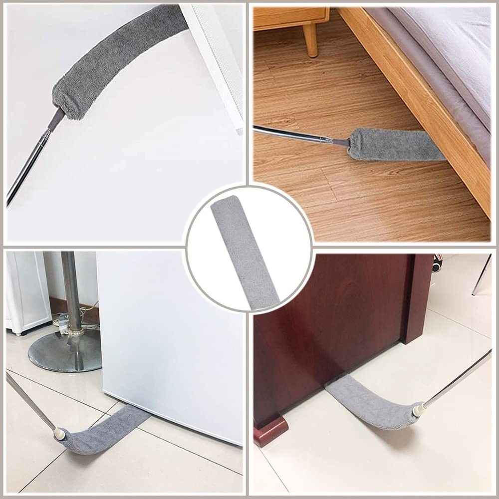 Microfiber Duster Cleaning Kit with 100 Inch Telescoping Extension Pole, Reus...