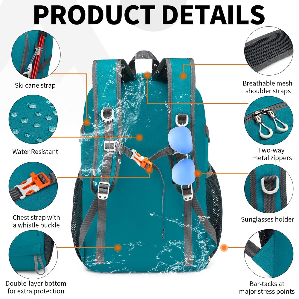 35L Lightweight Packable Backpack – Durable Foldable Daypack for Travel, Hiki...
