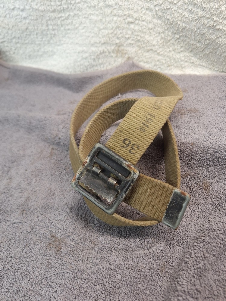 Vintage US Army WWII Belt Size 36 1944 1.25" Wide Brown Web JQMD