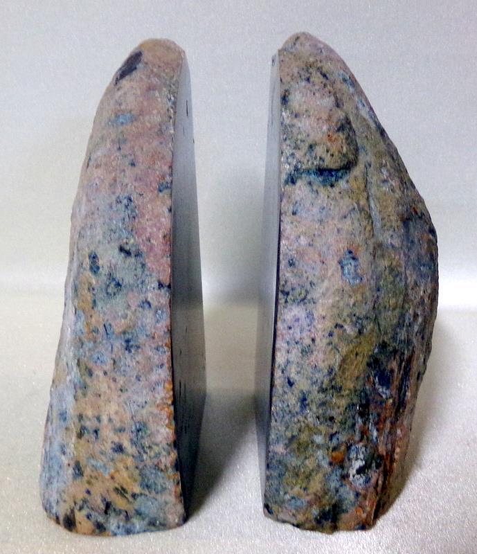 Blue Crystal Geode Bookends