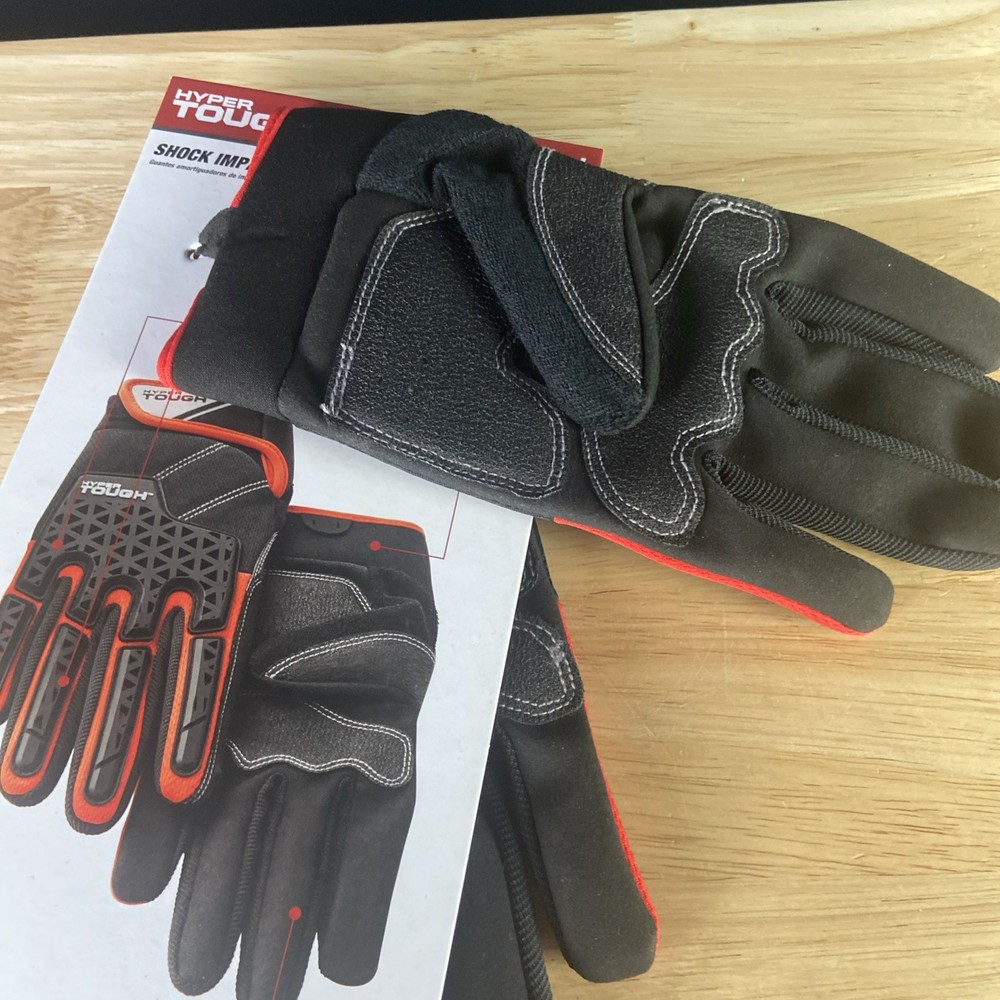 Hyper Tough Shock Impact Multi Purpose Work Glove LG. Touchscreen Compatible
