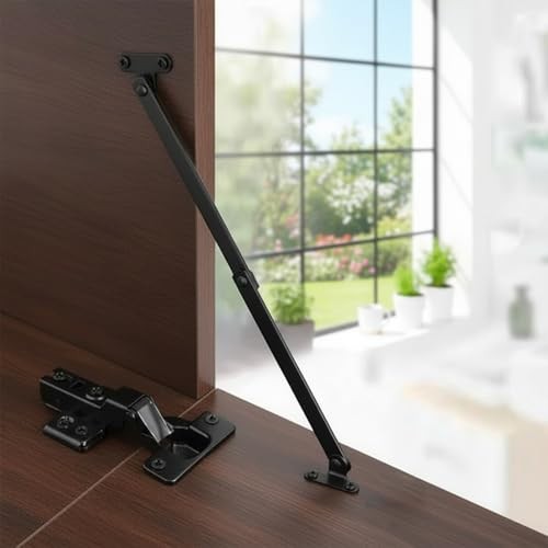 2 PCS Lid Support Hinge, Rotatable Folding Lid Support Hinge Black Hinges for