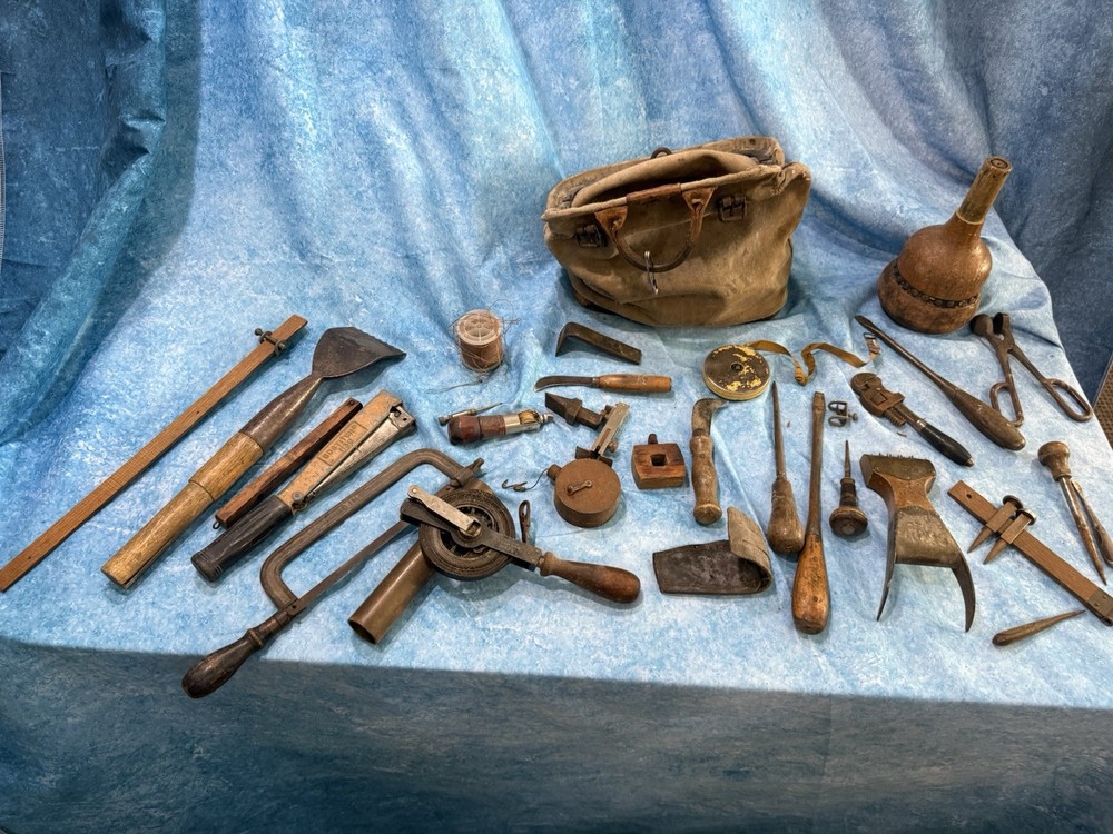 Antique Sailmakers shipwright shipbuilding Carpenter tool kit
