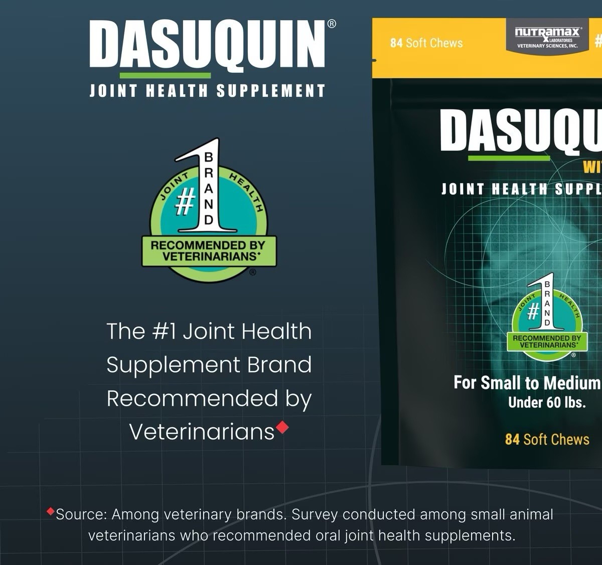 Nutramax Dasuquin with MSM Soft Chews for Small/Medium Dogs 84 ct expire 04/2027