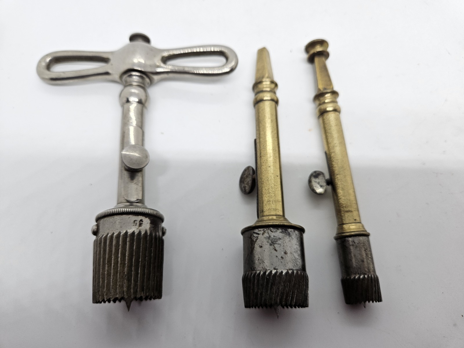 Antique 1800's Galt's Graduated Trephine Craneal Skull Bone Saw 3 Pc. Trepanning