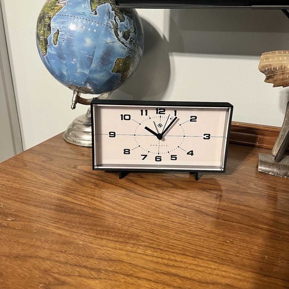 NEWGATE® Wideboy Alarm Clock | Rectangular Retro Mocha Brown & Cream