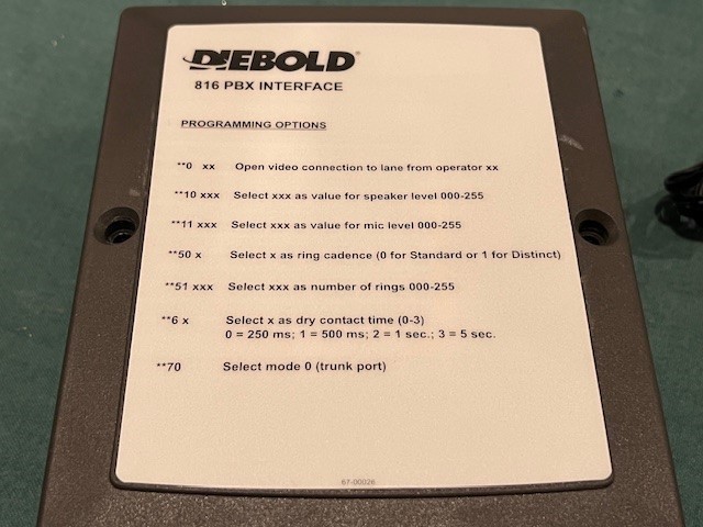 Diebold 816 PBX Interface (41-017476-000B) RLS 10