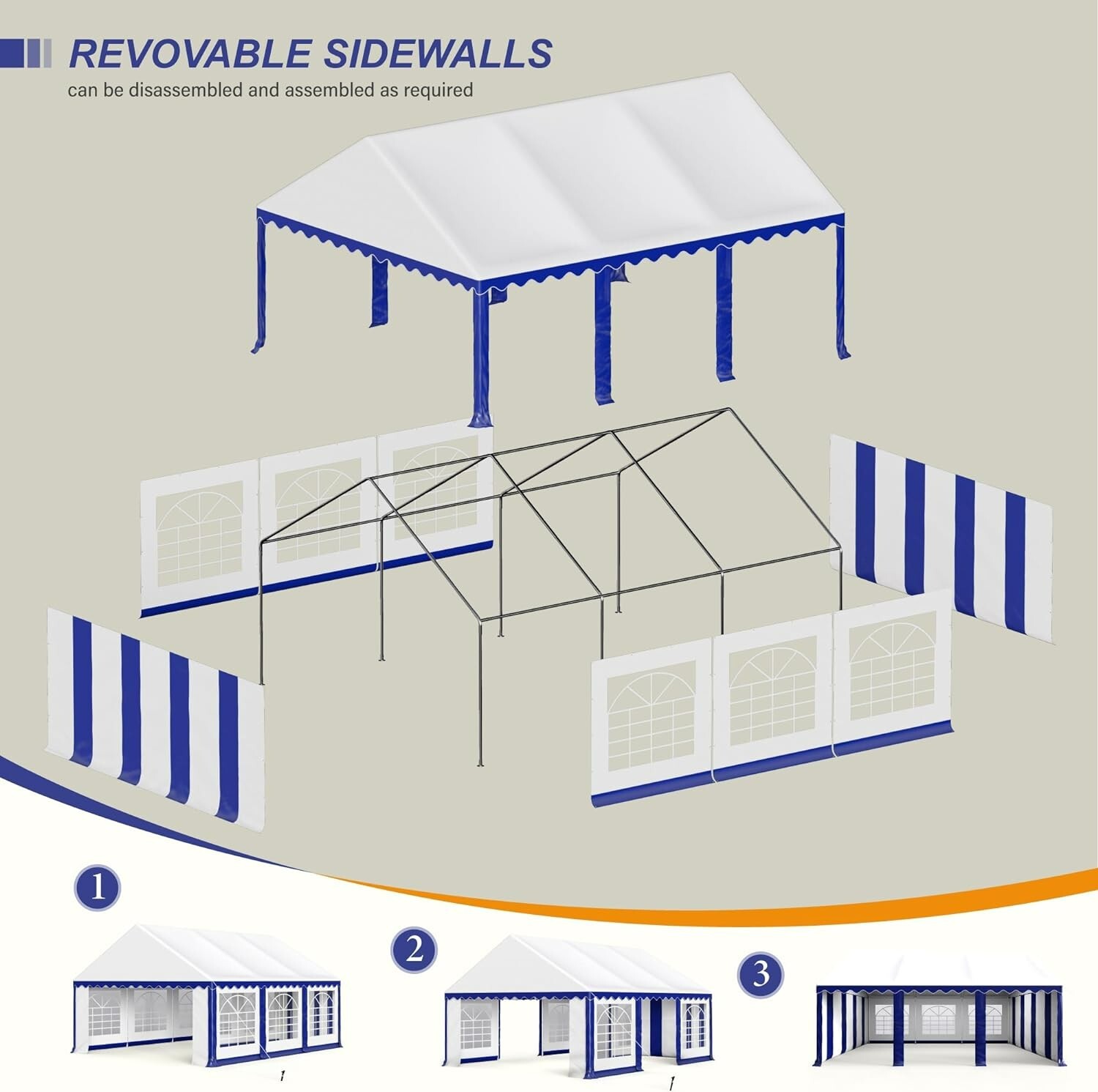 16' x20' Outdoor Commercial Party Tent Heavy Duty Wedding Canopy Gazebo Pavilion