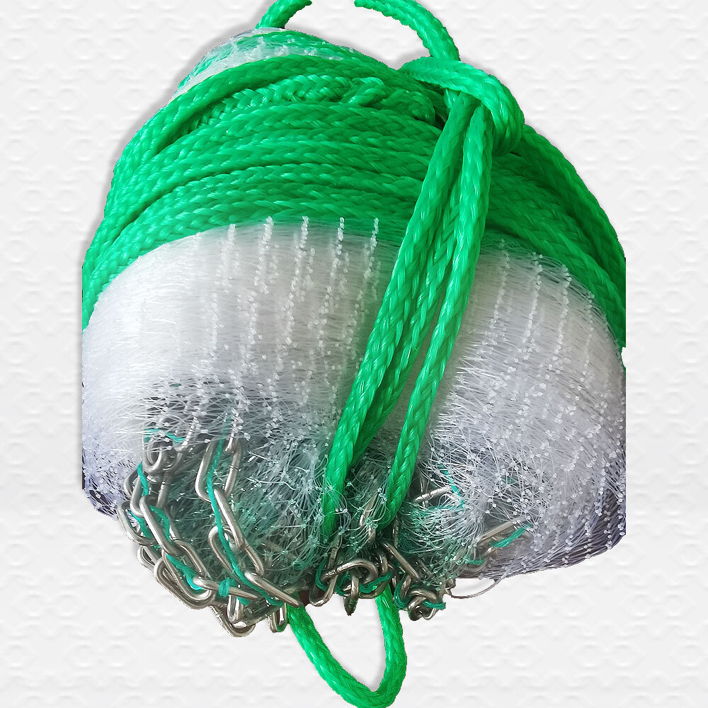 Cast Net 5-6-7-8-9-10 Ft Mono Drawstring 3/8"-1/2"-1" CHAIN Bottom. Best Quality