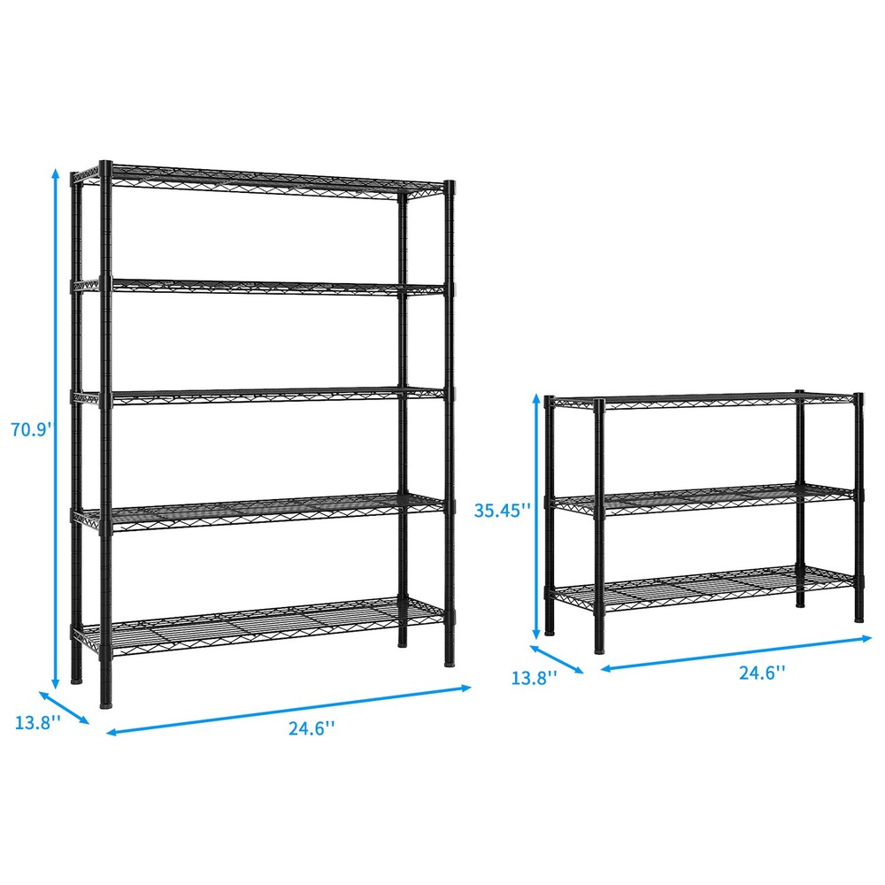 49.2''W Adjustable Storage Shelves NSF Wire Shelving Unit Multiple rows