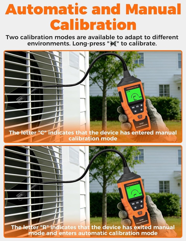 2 in 1 Rechargeable Halogen Detector HVAC ,Detect CFCs,HFCCS,HFCS,HF