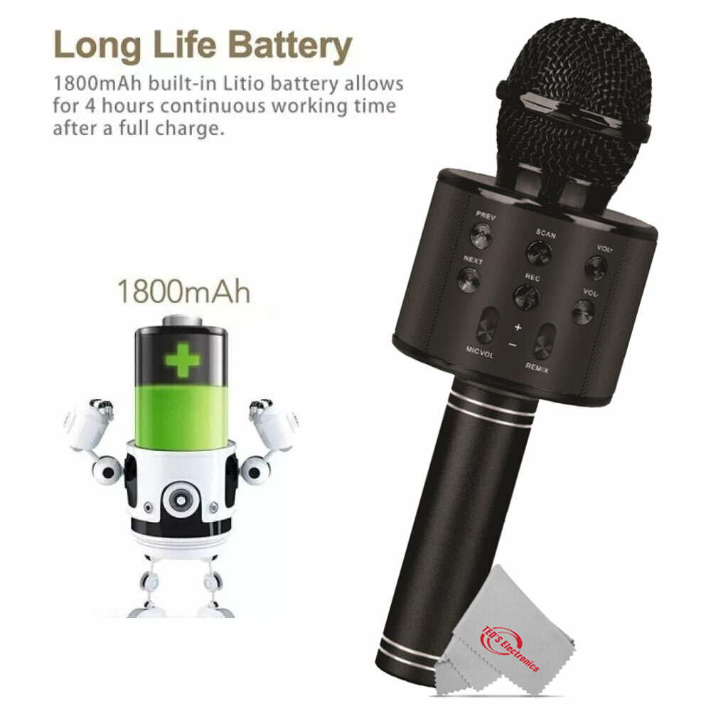 Vivitar Wireless Bluetooth Karaoke Microphone USB Powered High Quality Sound