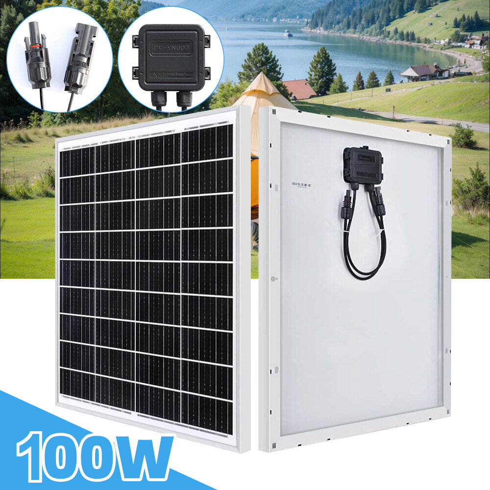 200 Watt Solar Panel Monocrystalline High-Efficiency Module PV Power Panels 2PCS