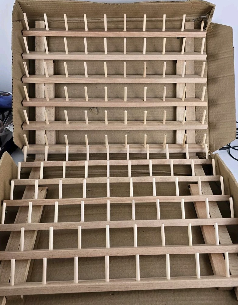 brothread 2X60 Spools Wooden Thread Rack/Thread Holder Organizer with Hanging
