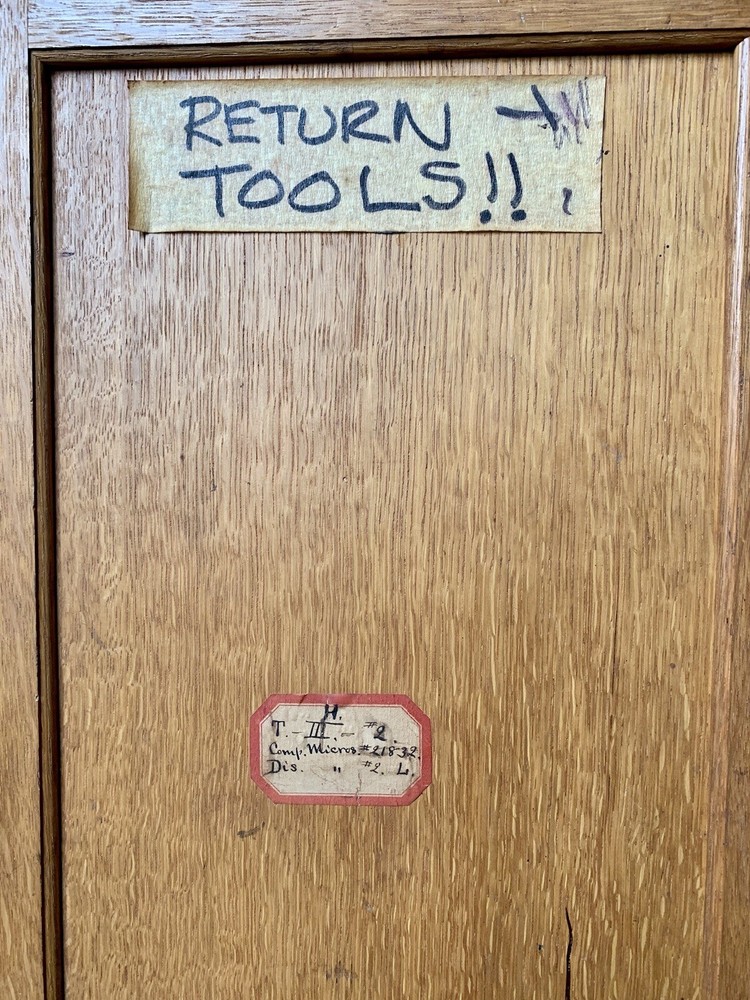 Vintage Wood Lab/Microscope Tool Cabinet