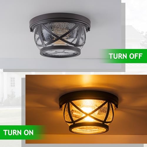 Flush Mount Ceiling Light Fixtures, 2-Light Ceiling Mount for Industrial Bronze