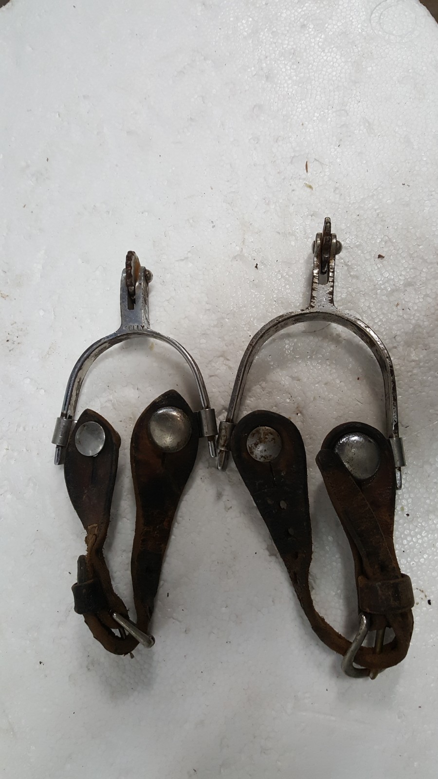 Vintage Kelly Rodeo Riding Cowboy Spurs leather straps Western decor authentic