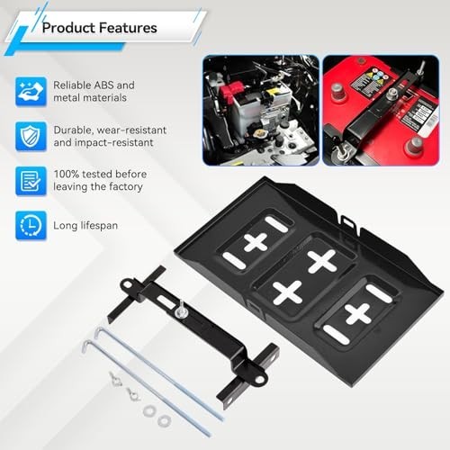 Adjustable Battery Hold Down Kit - Universal Tray & Tie Down Holder for Boat, Ca