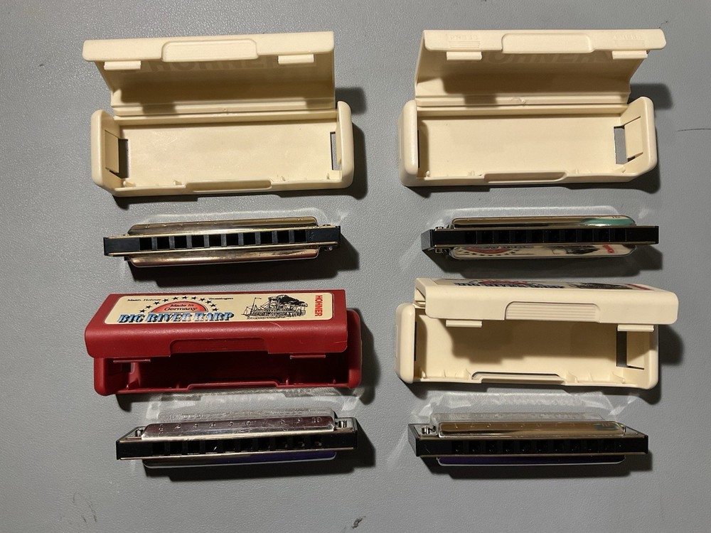 Hohner Big River Harp Harmonica, Multiple Keys, Most W/ Cases
