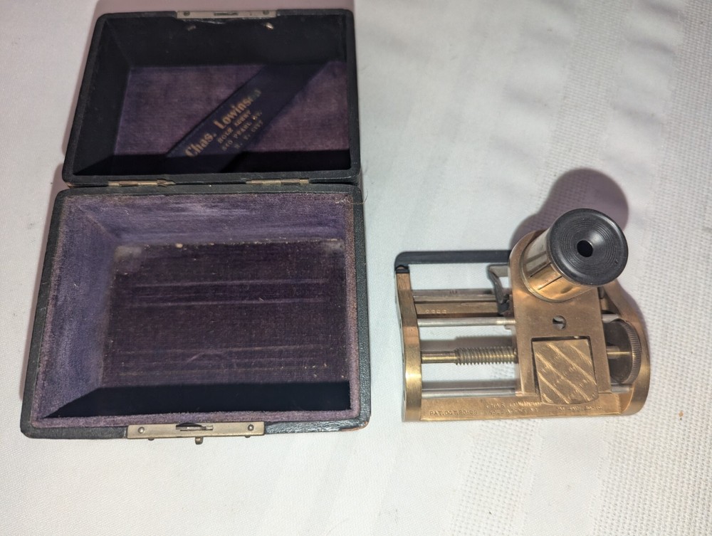 Antique 1910 Chas. Lowinson Chronik Bros. Microscope Thread Counter Textile Mill