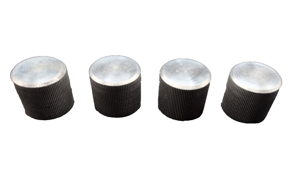 VINTAGE ALUMINUM STEREO CONTROL KNOBS USED (Qty 4)