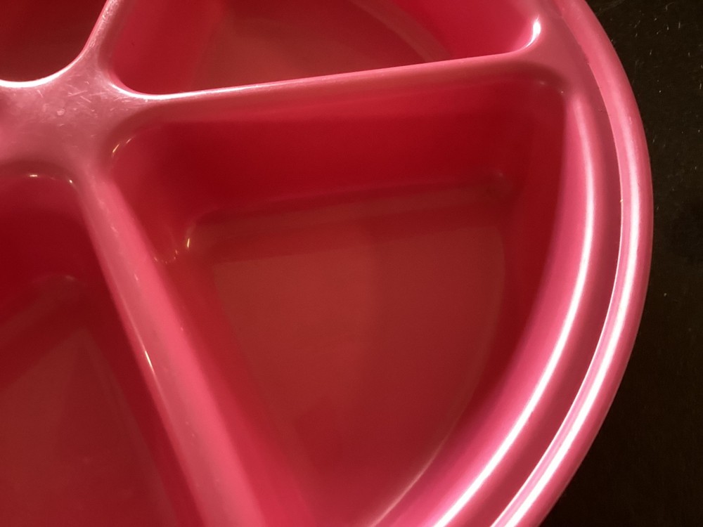 Pink Plastic (5) Section Serving Tray