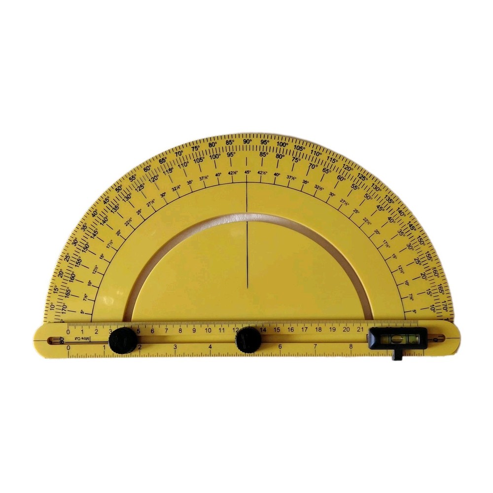 Yellow Plastic Angle Finder Protractor 2 in 1 Carpentry Tool binp1sh